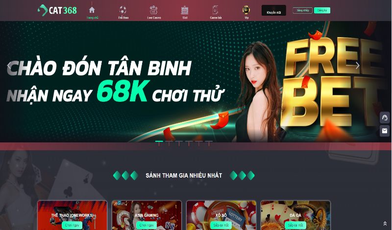 Đánh giá sân chơi Casino Cat368