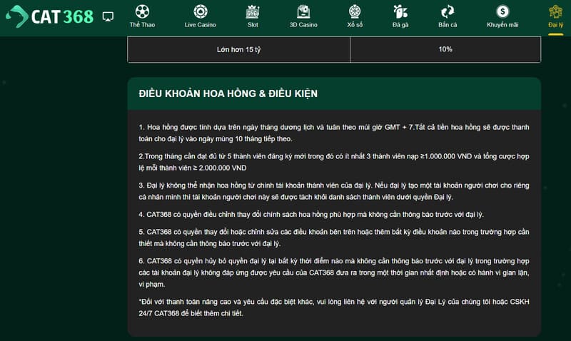 Điều khoản về đại lý